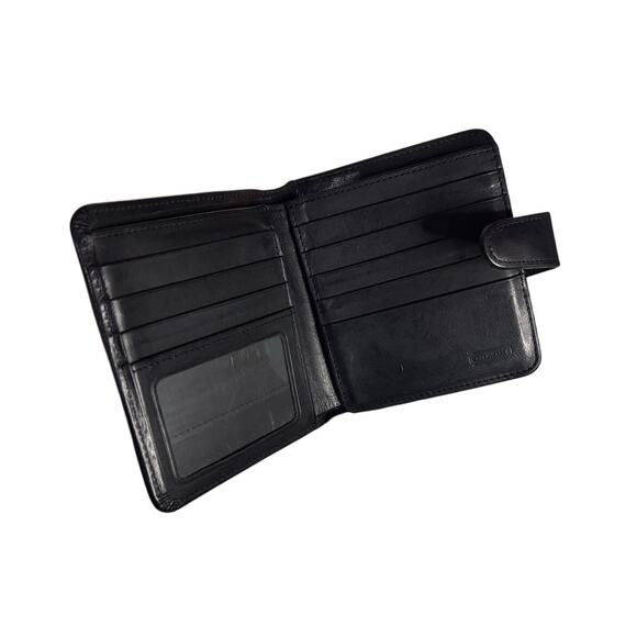 Vintage Coach Buffalo Leather Wallet Black Bifold Coin Pouch ID Slot Classic - Picture 2 of 14